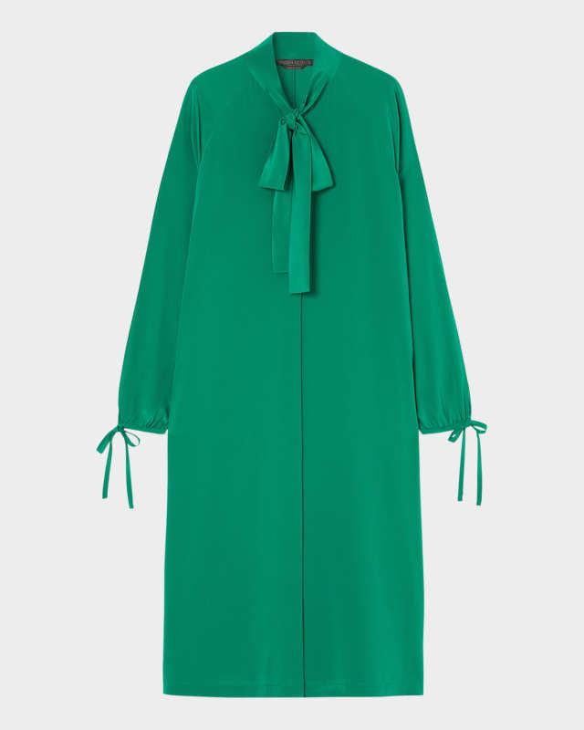Plus Size Norel Split-Sleeve Silk Midi Dress